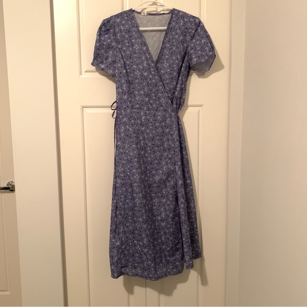 Lilac floral wrap dress